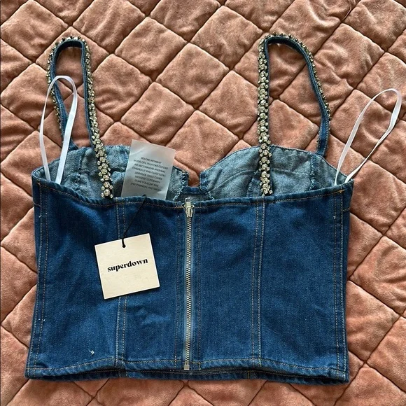 Urban Outfitters Blue Crop Top - Picture 2 of 3